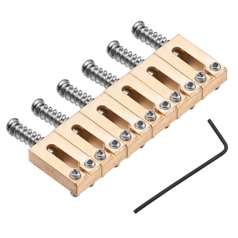 10.5mm Electric Guitar Set Tremolo Bridge Saddle Brass Flat Top Guitar Bridge Saddles with Wrench Electric Guitar Parts