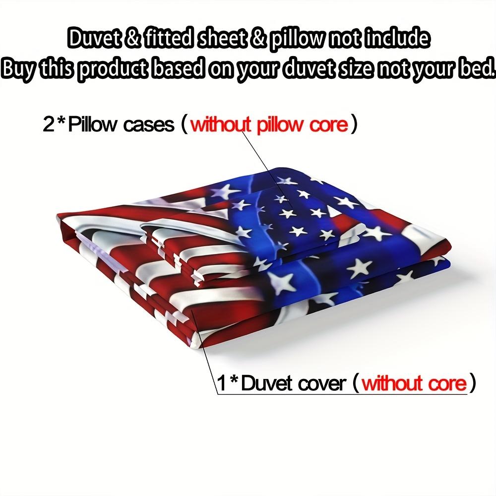 3Pcs Set Of American Flag Twin Tower Duvet Cover Set (1 Duvet Cover, 2 Pillowcases, Excluding Insert), American Flag Twin Size