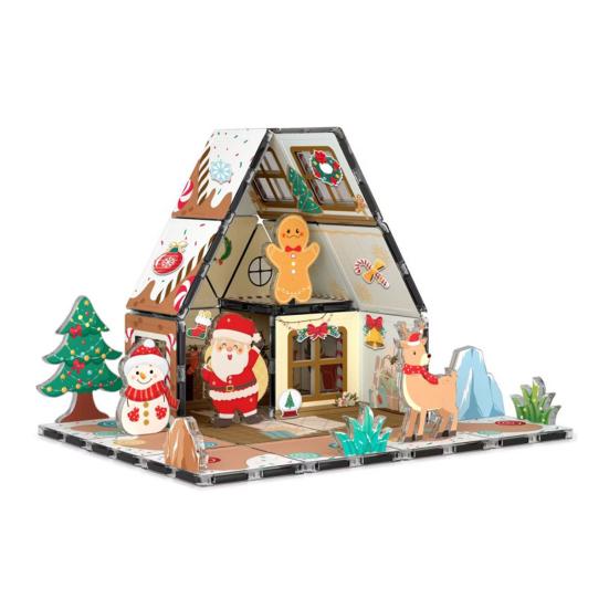 

Магнитный набор для сборки пряничного домика для детей, игрушка «Сделай сам» для праздничного печенья, с магнитными плитками, зимней тематики, набор магнитных строительных блоков для мальчиков 1 Set