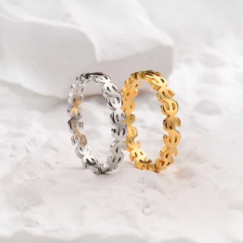 Vintage Hollow Lucky Ring Gold Silver Plated Coin Money Catcher Finger Rings