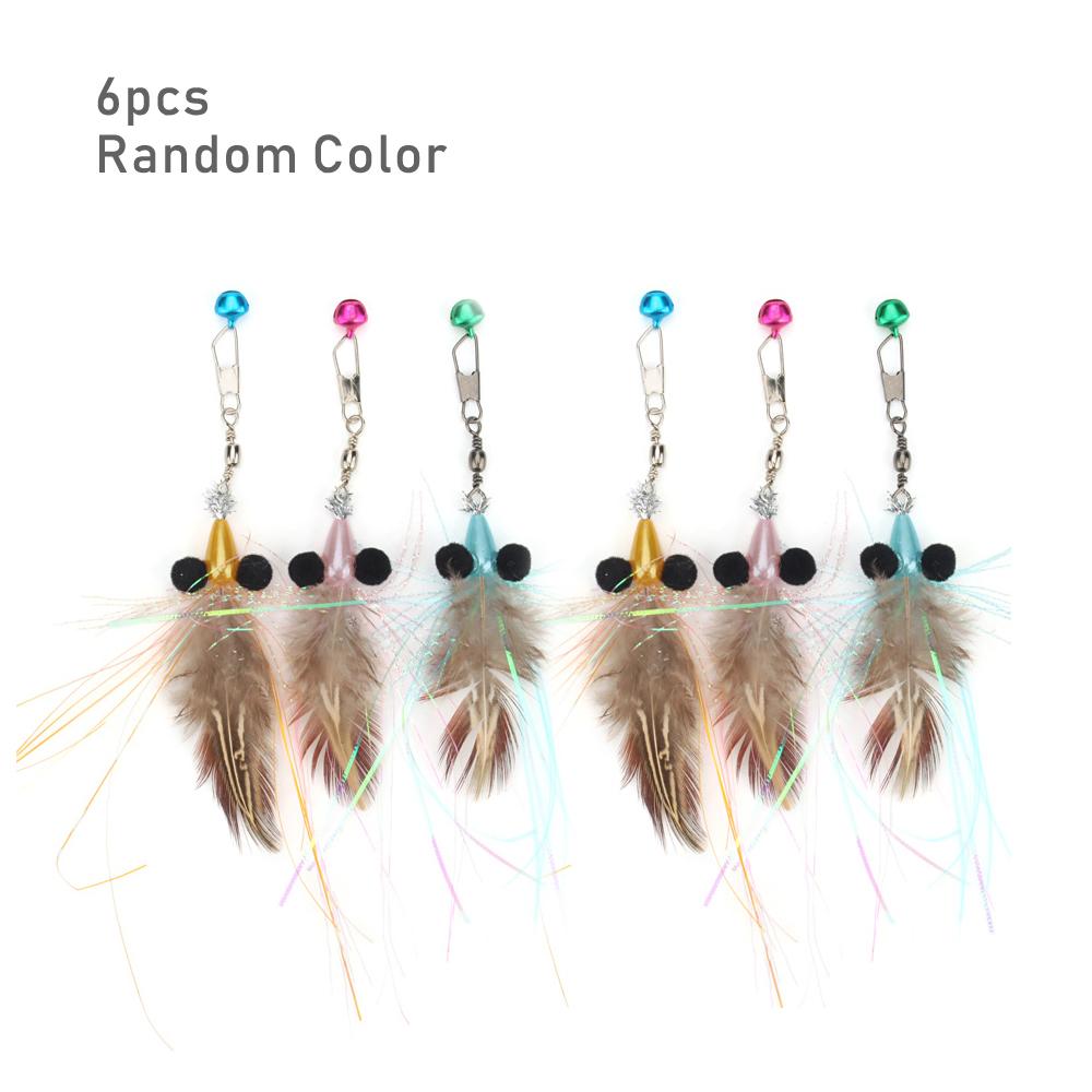 

6pcs Replacement Heads for Simulated Glitter Bugs Cat Toys Kitten Fun Interactive Cat Playing Pet Supplies