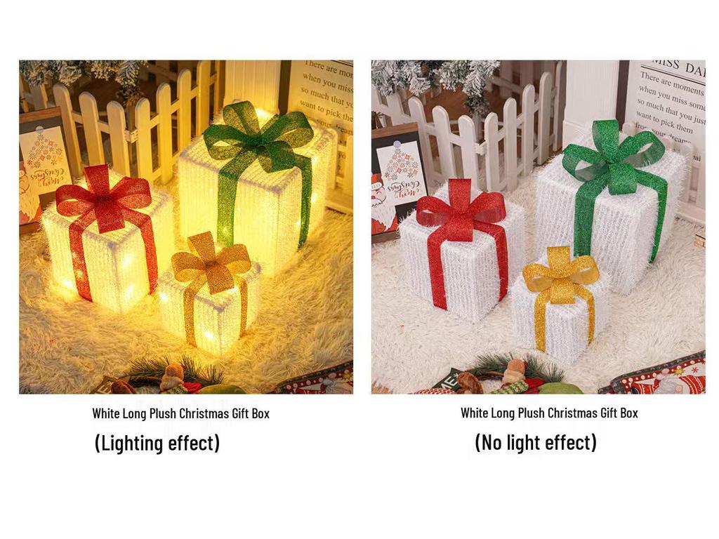 Christmas Gift Box Set: 3-Piece Fairy Light Decorations for Birthday Parties and Ornaments