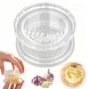 Hand Operated Garlic Press Mincer Tool, Multi-Purpose Manual Rotating Press, Bite-Teeth Crushing Compact Food Processor Structure Masher, Transparent