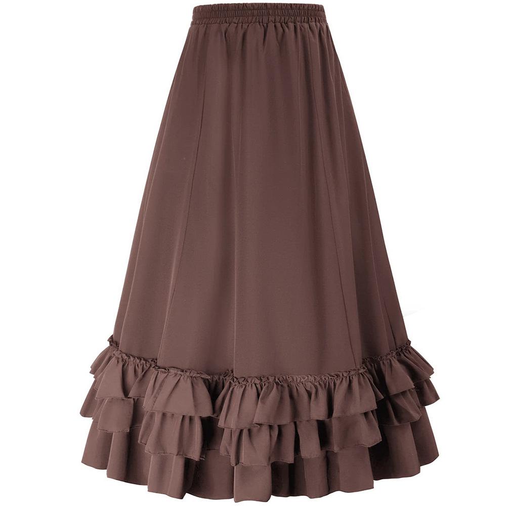 Retro Gothic Victorian Style Women's Dress with Renaissance Mini Skirt