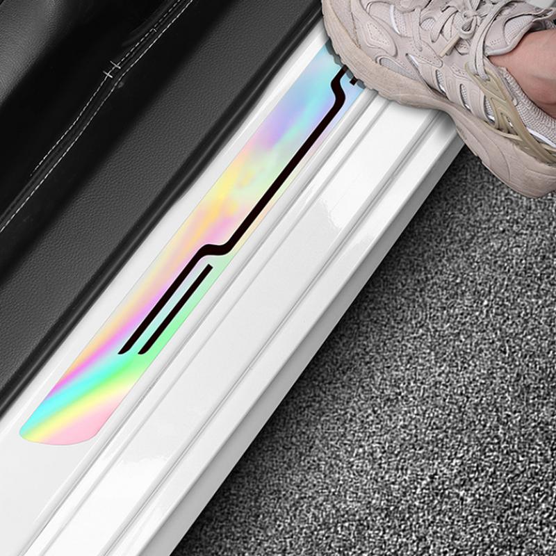 Sill Protector Door Sill Protector Strip 4X Carbon Fiber Protective Anti-Scratch Car Stickers For Protection Steps Vehicles