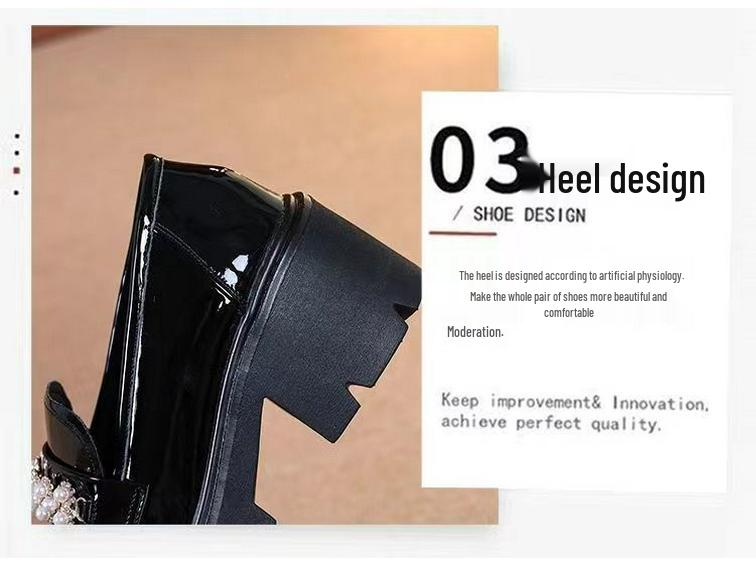 Mary Jane Low-Heeled Loafers 2024: Spring/Autumn Women's Thick-Soled, Height-Increasing, Soft Sponge Cake Sole Shoes