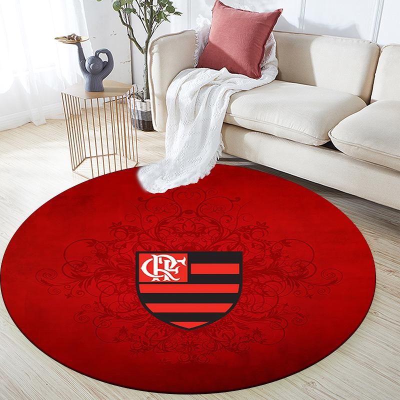 Clube De Regatas Do Flamengo Round Area Rug,Carpet Rug for Living Room Bedroom Sofa Playroom Decor,Non-slip Floor Mat