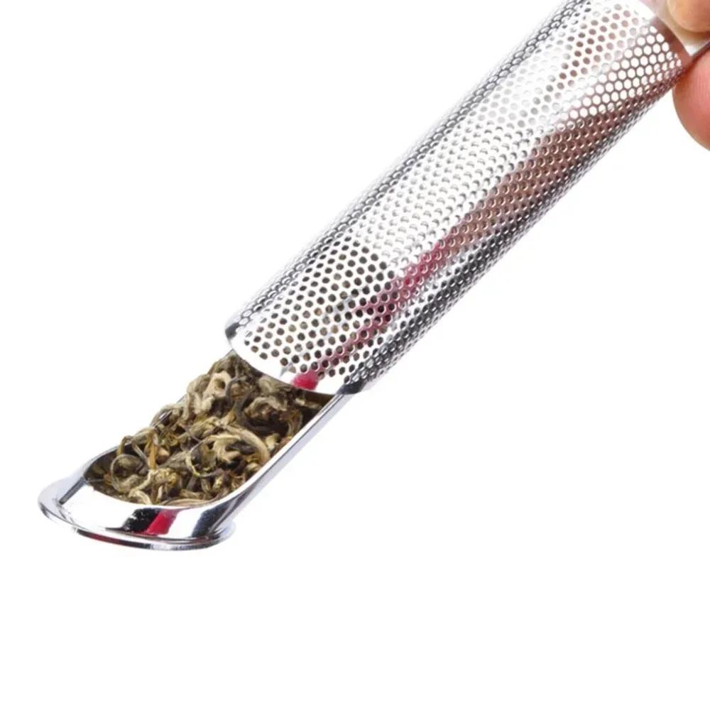 1 Pc Tea Strainer Stainless Steel Infuser Pipe Design Touch Feel Holder Tool Tea Spoon Infuser Filter