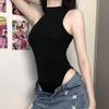 Body Senza Maniche per Leotard Finto Monocolore Popolare Canotta Modellante Leggero [WinsGreat] Donna, Collo, Taglio Alto Lingerie, Colore, Top da Donna, Top,