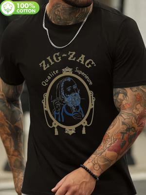 Retro Zickzack Grafik T-Shirt - Baumwolle