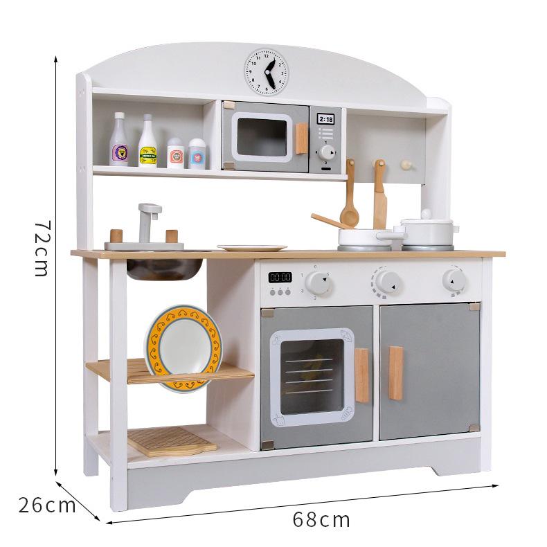 Wooden Play Kitchen Set for Kids: Pretend Cooking Toys for Boys and Girls