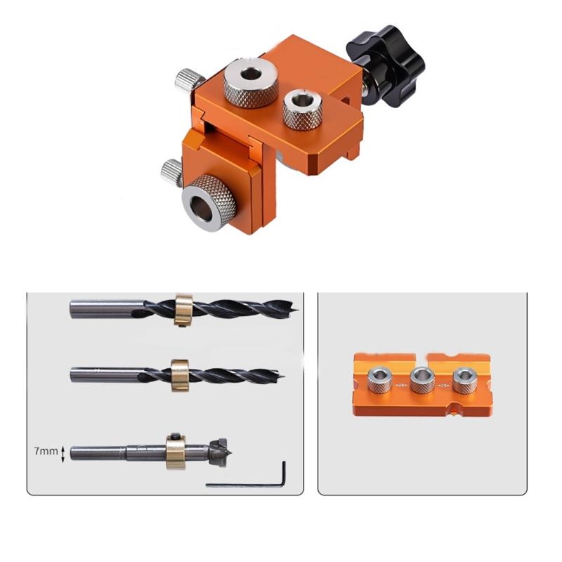 Drilling Locator for Cabinet Splicing Wood Dowel Camera Jig Set Eccentric Wheel Punching Template For Woodworking