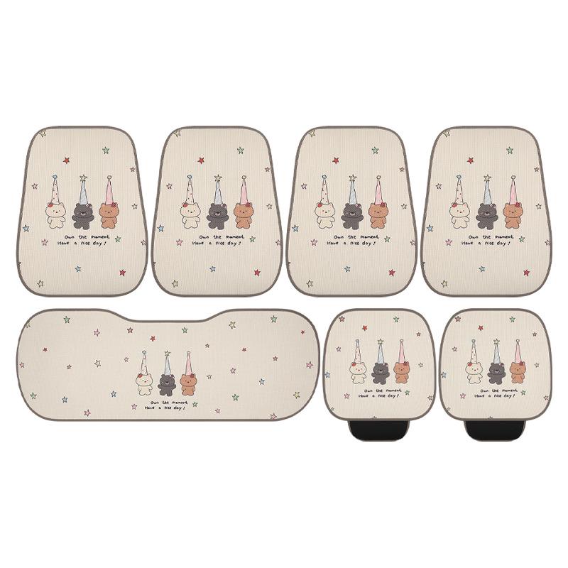 Cute Hemp Car Seat Cushion for ORA Good Cat, ORA 5, Kia EV5, K3, K5 - Ideal for All Seasons