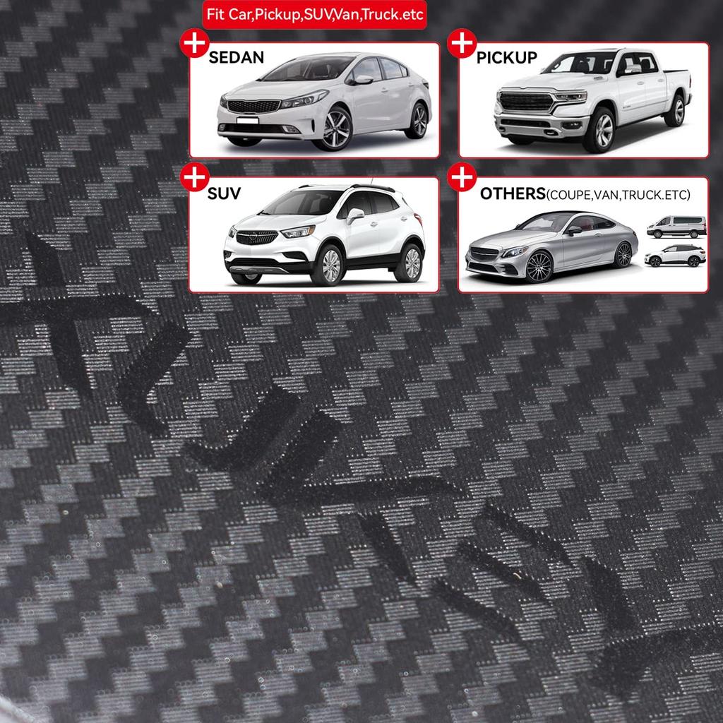 XUKEY Mud Flaps Splash Black Carbon Fiber Set of Universal Fit for and Vans & Guards, Effect, 4, SUVs, Trucks,