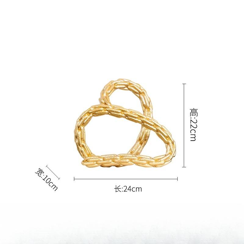 Resin Handicrafts Golden Knot Chain Ring Ornament Geometric Winding Decorative Figurines Home Decoration Accessories