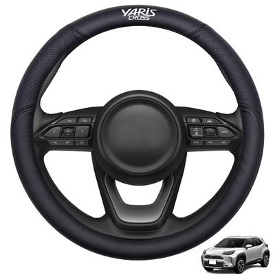 SUVVNE Yaris Cross Exclusive Steering Wheel Genuine 3D Sport Easy Black (10 Series) Cover, Leather, Hand-Stitched, Grip, Style, Anti-Slip,
