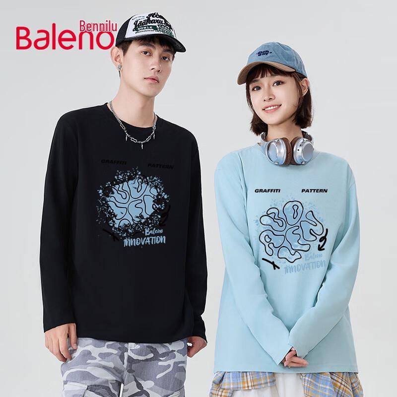 Baleno Unisex Retro Street Pure Cotton Long Sleeve T-Shirt 3XL