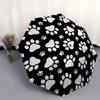 Adorable Paw Print Round Sticker for Pets LoversUmbrella, Portable 3-Fold Compact Umbrella for Men & Women Gift
