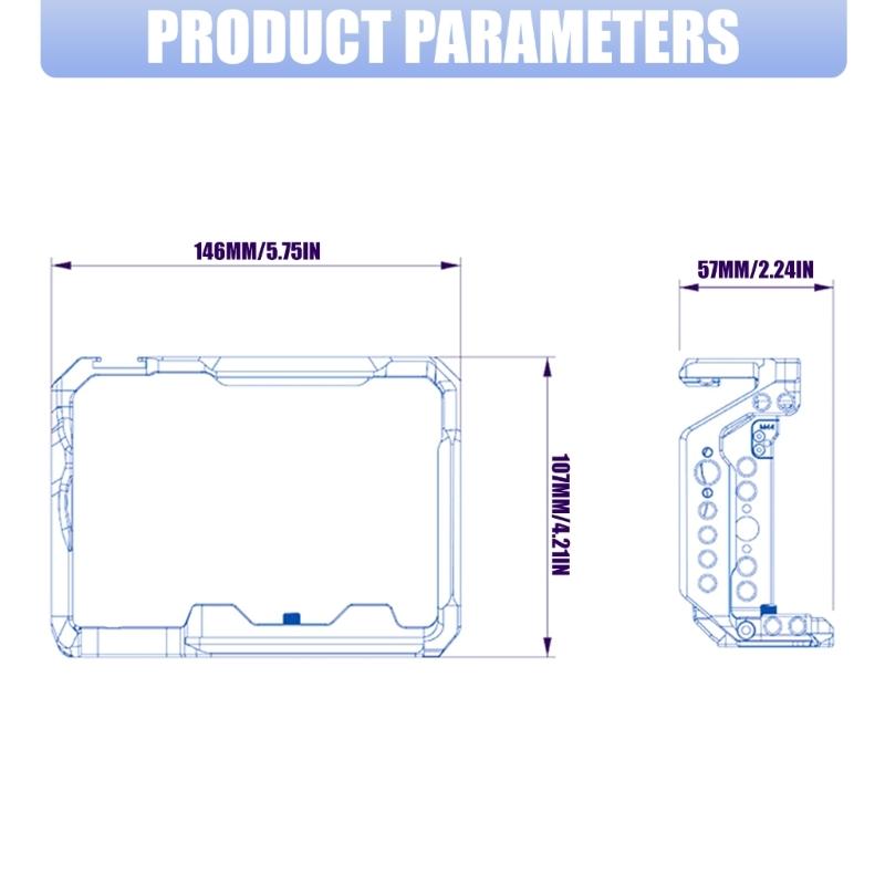 Professional Camera Cage Camera Full Cage Lightweight for A7M4 A7M5 A7R5 Aluminum Video Rig Button Cold Shoe QR Base Accessories