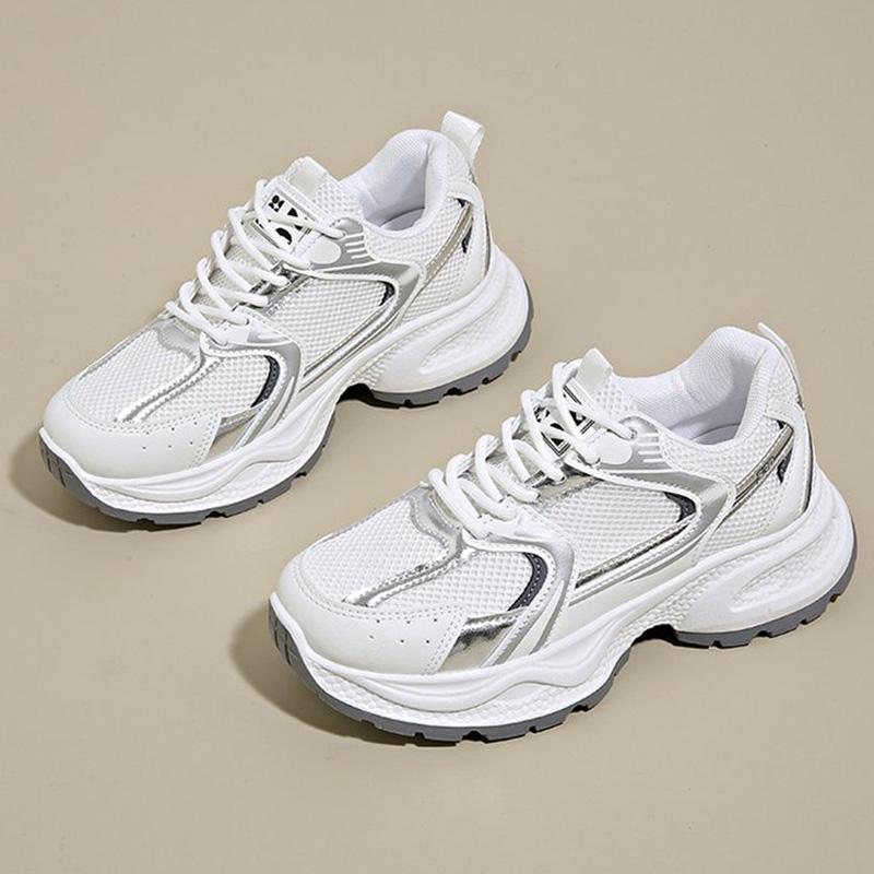 Fashion Comfortable Breathable Mesh Walking Sports Shoes Women Non Slip Platform Sneakers Woman Mix Color Lace Up Casual Shoes Mujer