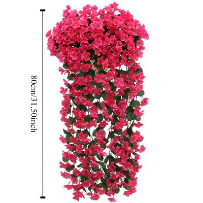 Rose Wall Hanging Vine, Living Room Wall Decoration, Plastic Silk Flowers, Hanging Basket Floral Art, Creative Hanging Plants