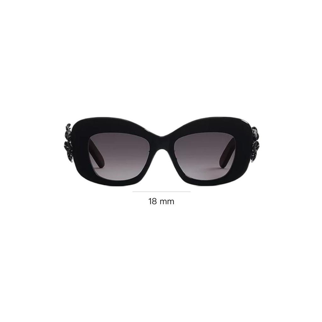 Dior Clover Logo Design Square Sunglasses Women Sunglasses Glossy-Black DCLVS3FXR_10A1