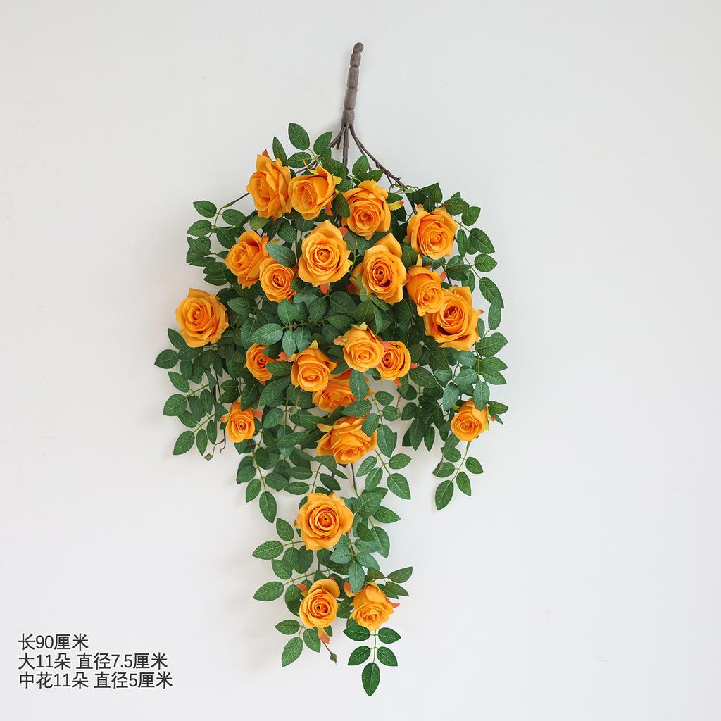 Simulated Rose Vine Bionic Wall Covering Hanging Decoration Green Plants Fake Flower Vine Wall Hanging Flowers Hanging Flowers
