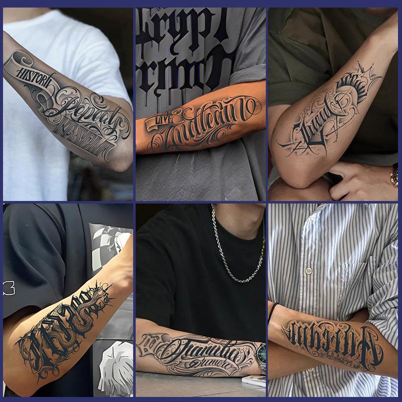 Waterproof Long-lasting European-American Herbal Arm Tattoo Sticker for Men