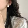 Elegant Geometric Coil Ear Clip with Retro Milky White Glaze Drip Finish, Niche Light Luxury, Water Drop Design for Women