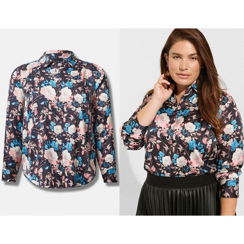 

Women s Large Size Silk-like Loose Satin Shirt Flaw 3