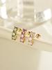 Minimalpiercing 14K Moissanite Diamond Triple Color Curve Piercing Earrings