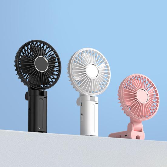 Umbrella Fan Strong Airflow Low Noise Foldable Design Handheld Personal Fan Hands-Free Clip-On Rechargeable Cooling Fan