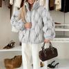 Women's Black Puffy Short Puffer Jacket Hooded Quilted Winter Coat Casual Outerwear