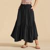 Women's Fashionable Retro High Waisted Long Skirt With Pockets