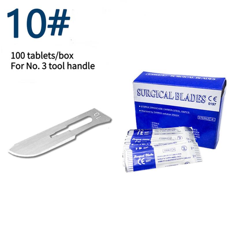 100Pcs/Box Sterile Surgical Scalpel Blades, Carbon Steel  - For Dental Procedures, Sculpting, Beauty, Phone Repair & Diy Crafts