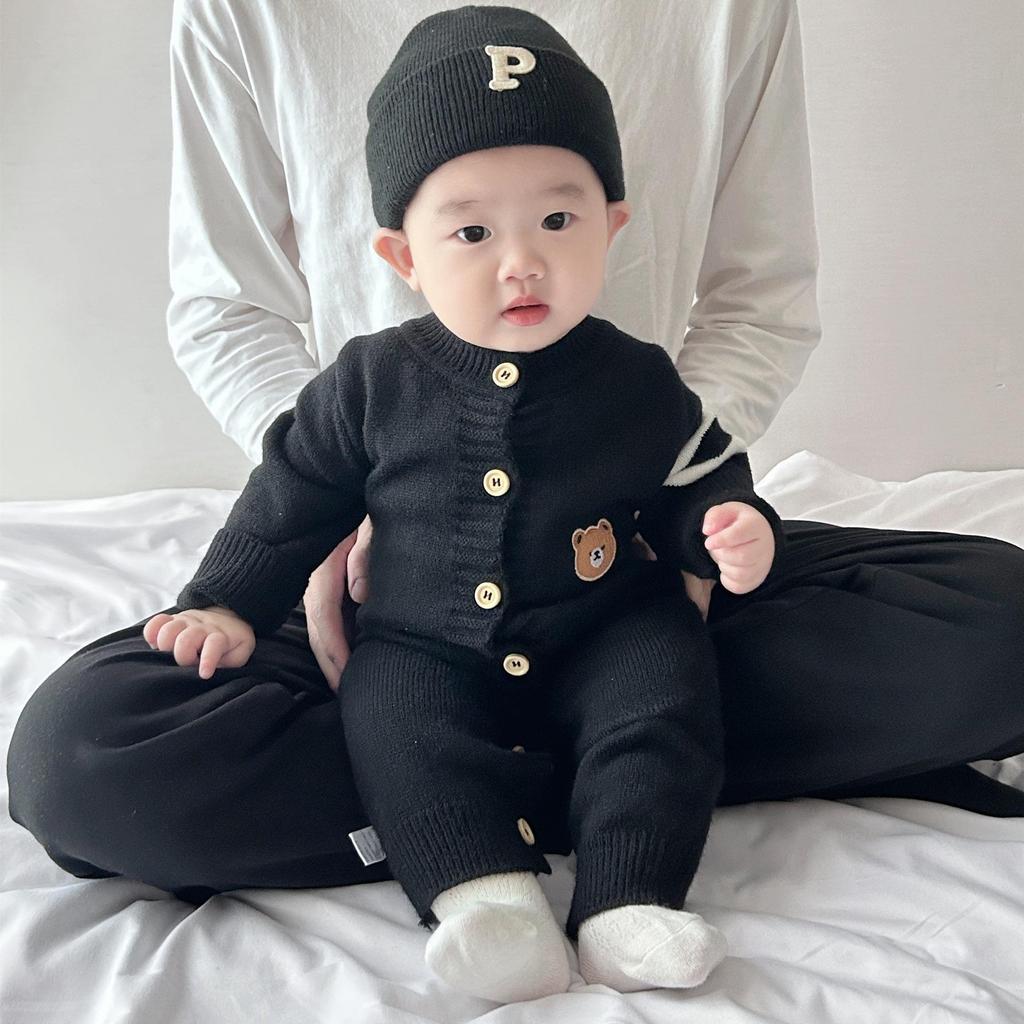 Korean-Style Baby Sweater Romper: Spring Knit Crawling Suit for Boys & Girls