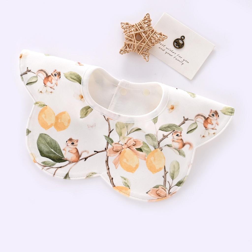 Customized Baby Double-Layer Combed Cotton Bib Saliva Towel Waterproof Spitting Up Bib Newborn Snood Swand Swivel Eating Pocket