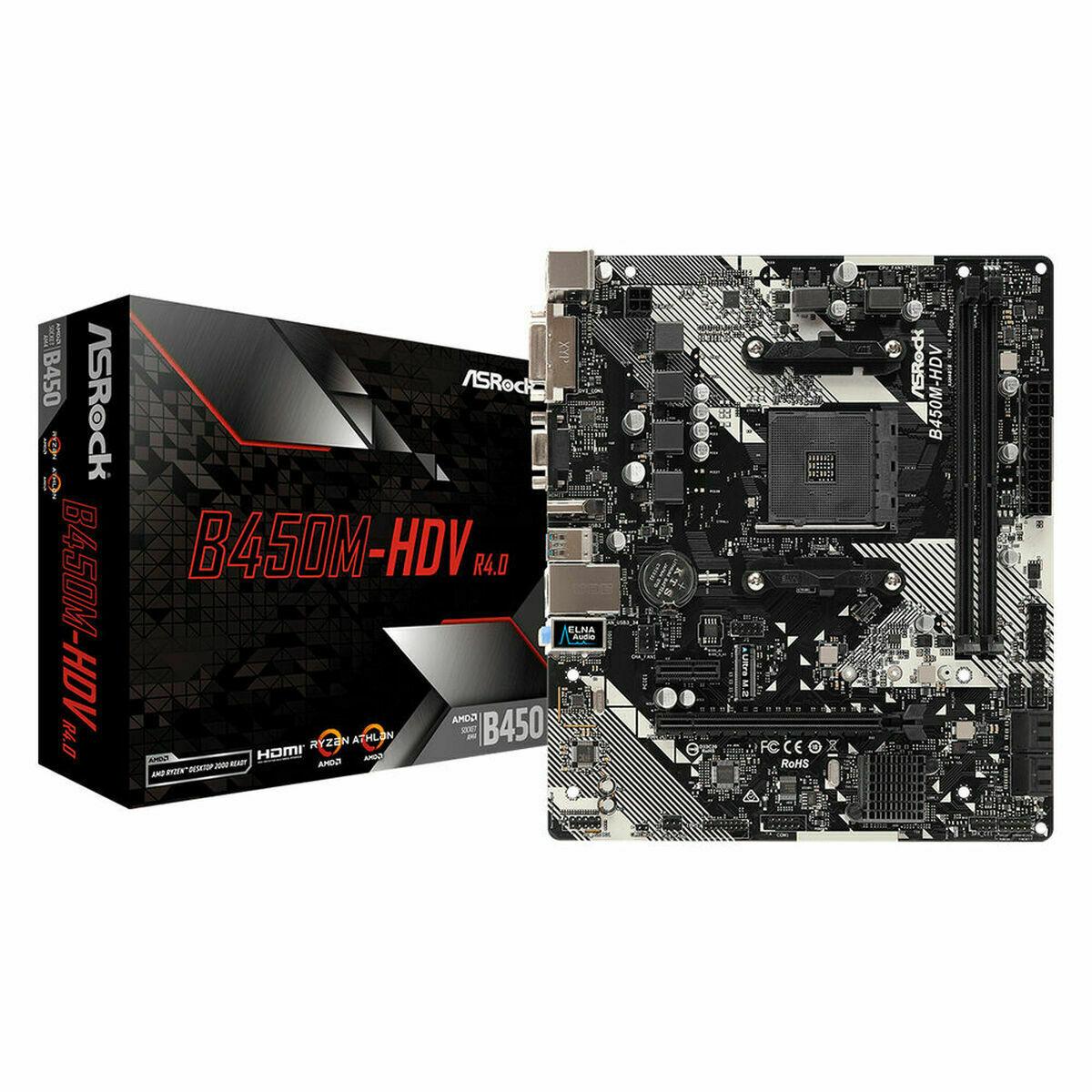 

ASRock B450M-HDV R4.0 AMD B450 AMD Socket AM4 Motherboard
