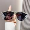 Rimless Sunglasses Punk Irregular Female Sunglasses Uv400 Protection Luxury Designer Diamond Crystal Shades For Women