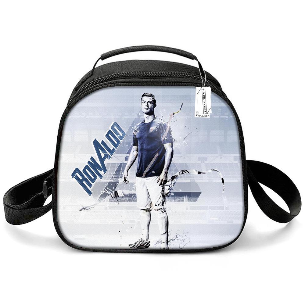 Messi & Ronaldo World Cup Kids' Lunch Bag - Insulated Handheld Picnic Bag for Students