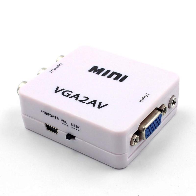 HDTV to AV Converter Box: White Series HDMI/VGA/AV Connector for Game Console to TV