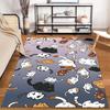 Cute Cartoon Cats Pattern Gradient Background Carpet for Home Decor Suitable for Use As an Anti-slip for Room and Bedroom Sofas