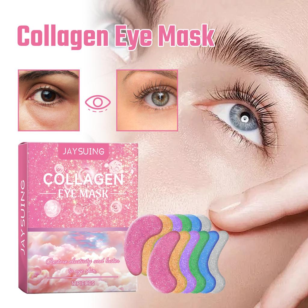 12 Pairs Collagen Under Eye Patches  eye mask Smoothing eye Skin Improving Appearance Of Eye Area Reduce The Appearance Of Dry Lines eye care