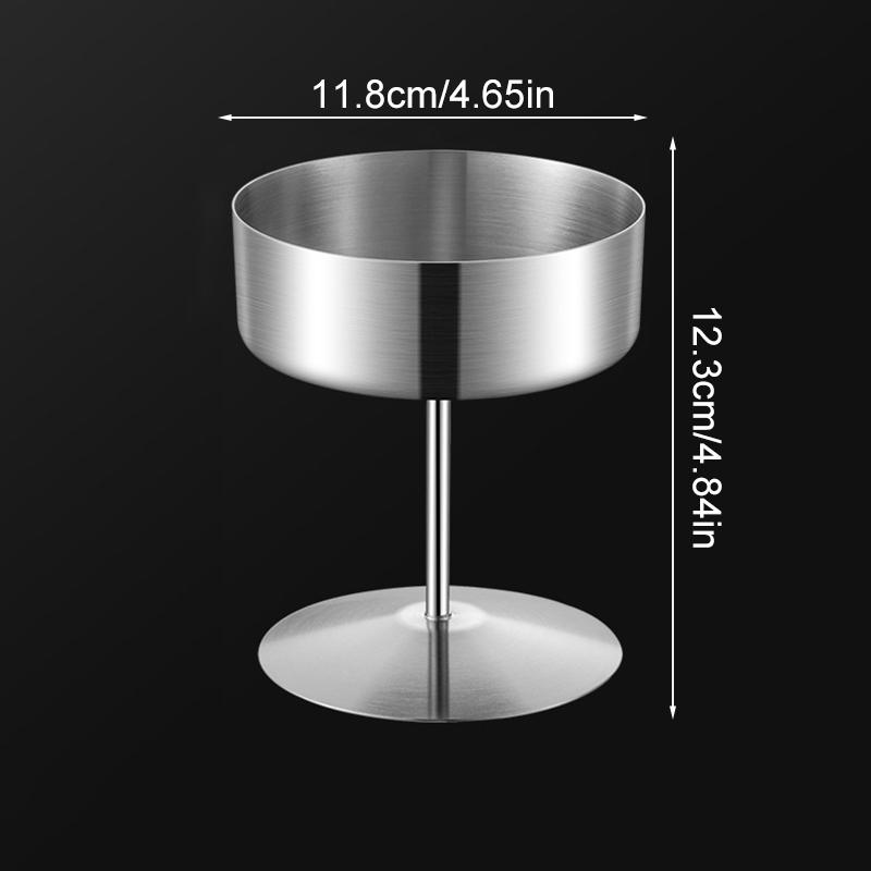 1Pc High Footed Easy To Clean Pudding Cafe Dessert Cup Hotel Stainless Steel Fruit Ice Cream Bowl