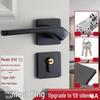 Magnetic Silent Black Wooden Bedroom Door Handle Lock