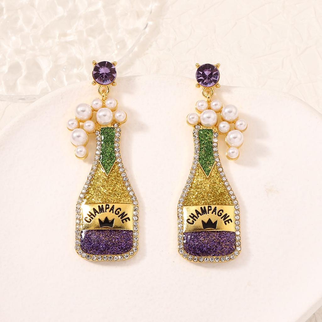 Popular Light Luxury Carnival Cute Wine Bottle Trendy Temperament Versatile New Earrings Stud Earrings