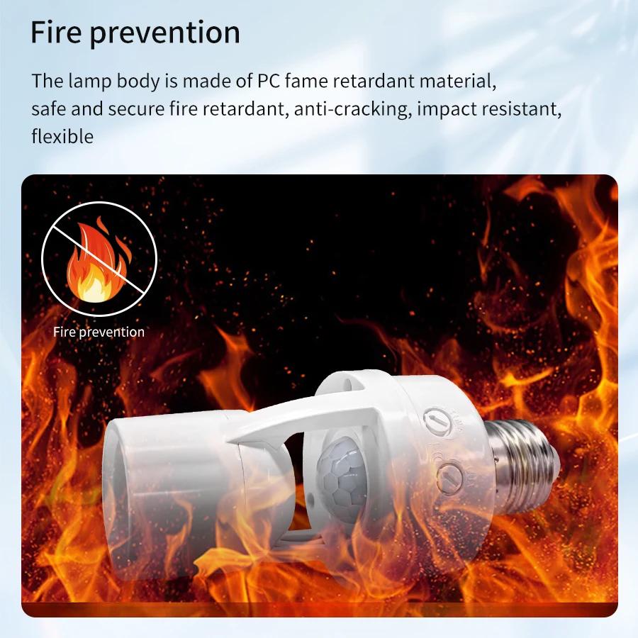 AC100-240V E27 Socket Converter PIR Motion Sensor E27 Lamp Base Infrared Body Sensor Intelligent Switch Light Bulb Lamp Holder