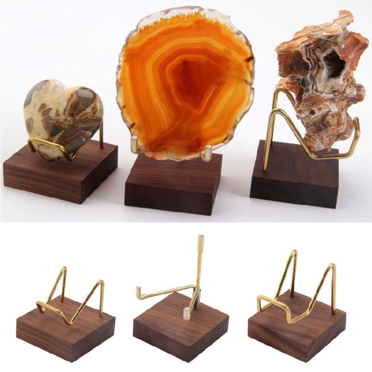 Walnut Crystal Display Holder Multifunction School Office Restaurant Tabletop