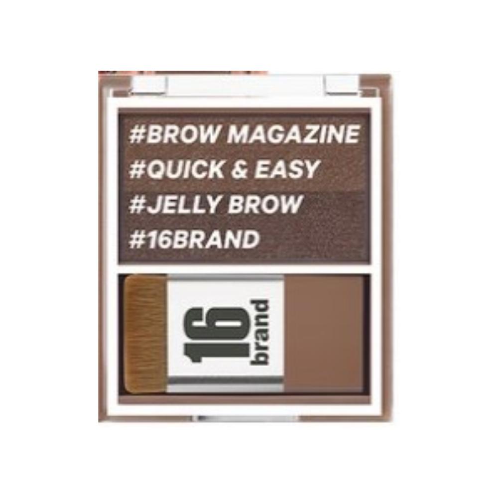 16BRAND Brow Magazine 3-Second Quick Eyebrow Palette 3.6g #03 Jet Black