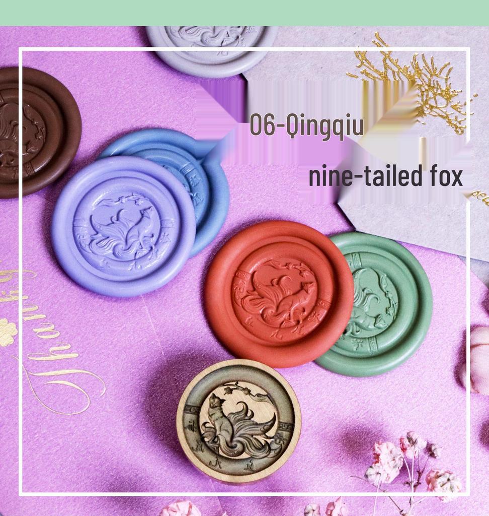 Three-Dimensional Engraved Brass Wax Seal Stamp Head with Frosted Irregular Multi-Layer Design